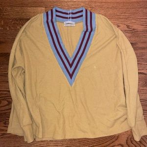 Deep v-neck yellow sweater